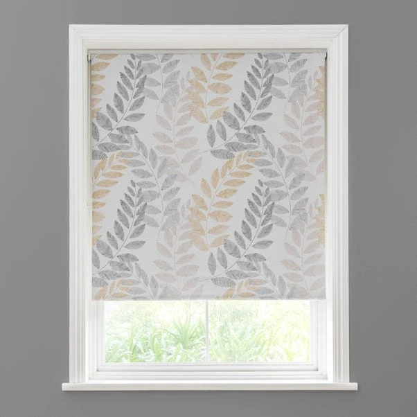 Dunelm Leah Leaf Ochre Blackout Roller Blind - Image 3