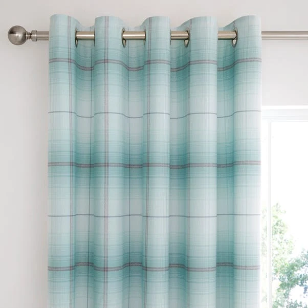 Dunelm Albie Blue Eyelet Blackout Curtains - Image 2