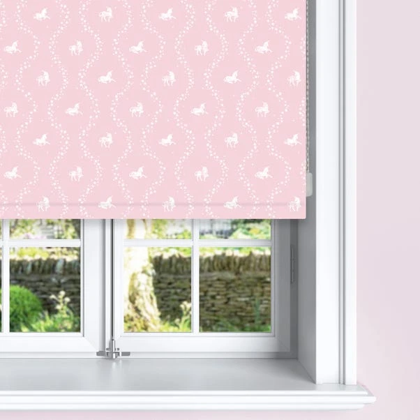 Dunelm Pink Unicorn & Stars Blackout Roller Blind - Image 2