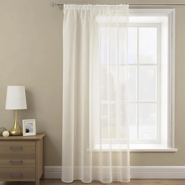 Dunelm Sheer Elegance Ivory Tape Top Single Voile Panel - Image 2