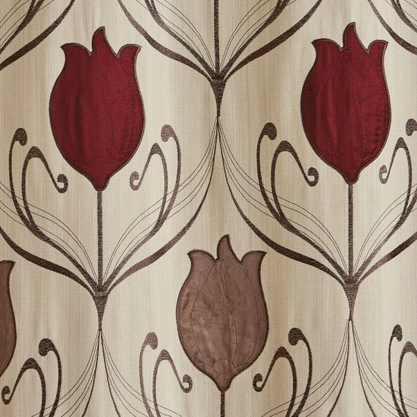 Luxury Collection Lalique Wine Eyelet Curtains - Image 3