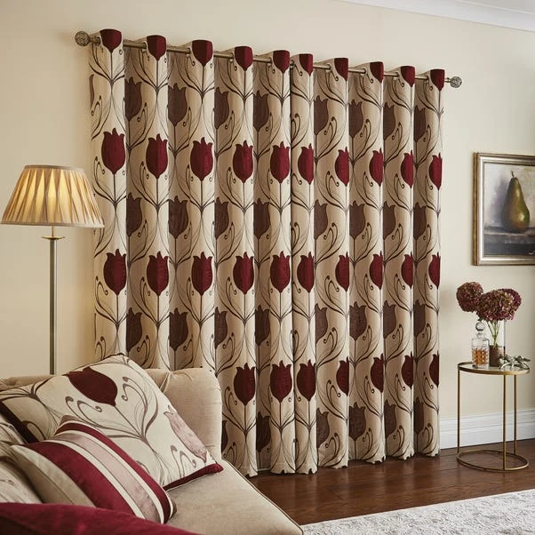 Luxury Collection Lalique Wine Eyelet Curtains - Image 4