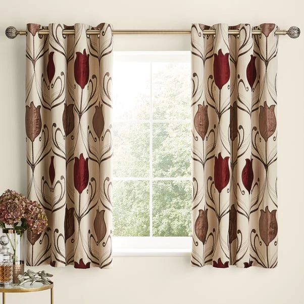 Luxury Collection Lalique Wine Eyelet Curtains - Image 5