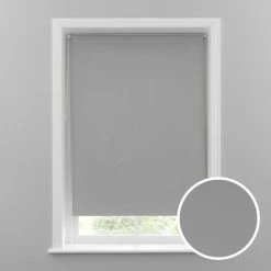 Dunelm Grey Herringbone Blackout Roller Blind