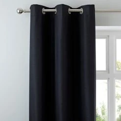 Dunelm Nova Black Blackout Eyelet Curtains