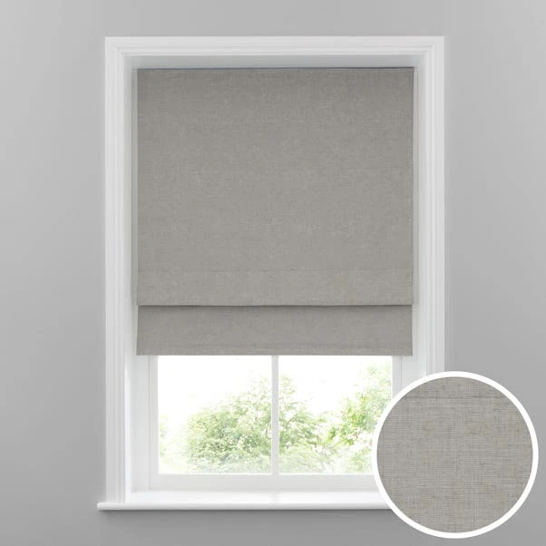 Dunelm Cool Grey Linen Mix Blackout Roman Blind