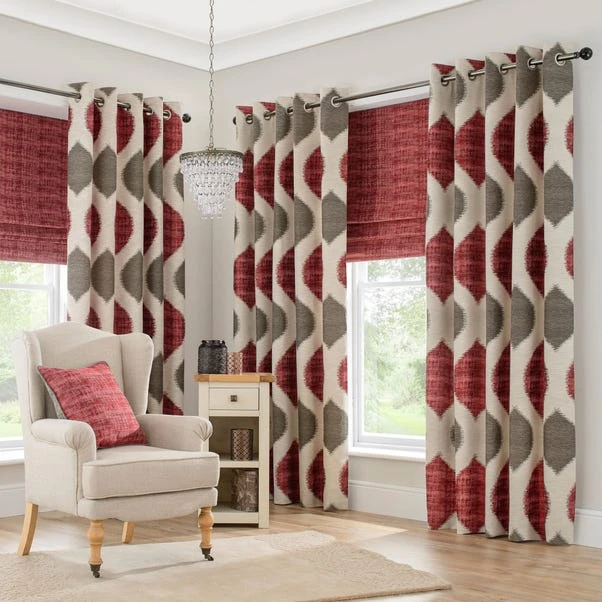 Luxury Collection Morocco Red Eyelet Curtains - Image 2