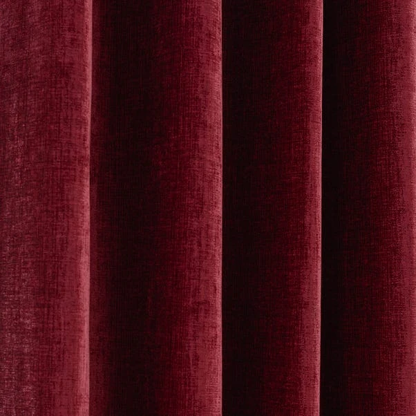 Luxury Collection Chenille Wine Eyelet Curtains - Image 3