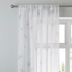Dunelm Laura Grey Single Slot Top Voile Panel