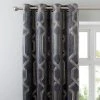 5A Fifth Avenue Bergen Charcoal Velour Eyelet Curtains