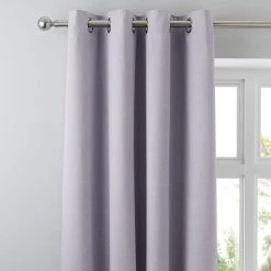 Dunelm Tyla Mauve Blackout Eyelet Curtains