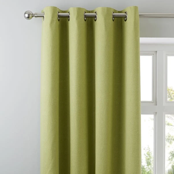 Dunelm Tyla Green Blackout Eyelet Curtains