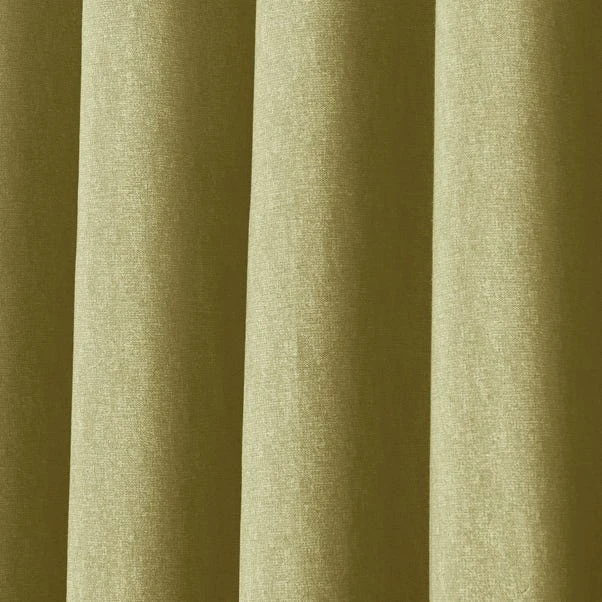 Dunelm Tyla Green Blackout Eyelet Curtains - Image 3