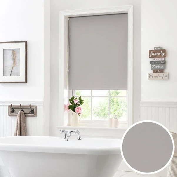 Dunelm Silver Blackout Moisture Resistant Roller Blind