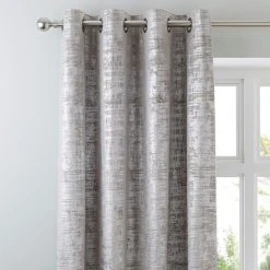 Dunelm Romano Silver Velour Eyelet Curtains