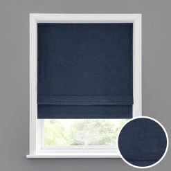 Dunelm Linen Mix Denim Blackout Roman Blind