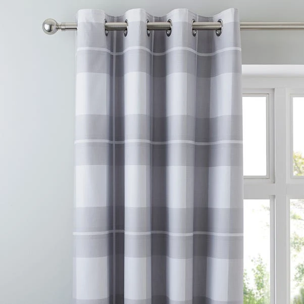 Dunelm Colby Grey Blackout Eyelet Curtains
