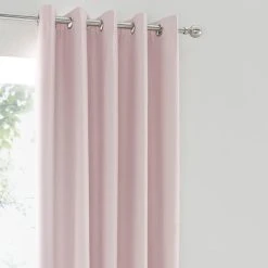Dunelm Matt Satin Blush Blackout Eyelet Curtains