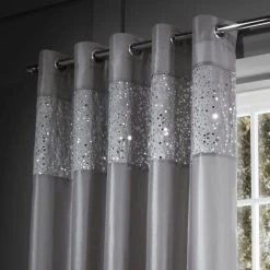 Catherine Lansfield Grey Glitzy Curtain