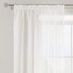 Dunelm Sheer Elegance White Tape Top Single Voile Panel