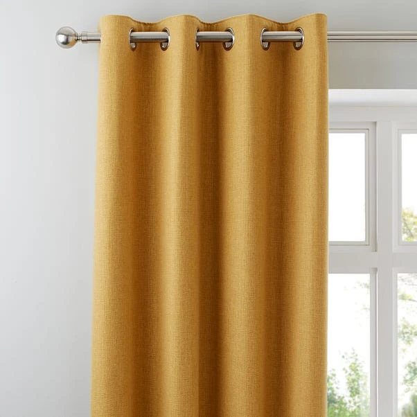 Dunelm Jennings Ochre Thermal Eyelet Curtains