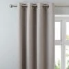 Dunelm Luna Brushed Taupe Blackout Eyelet Curtains