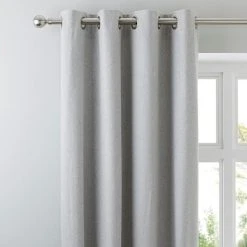 Dunelm Luna Brushed Dove Grey Blackout Eyelet Curtains