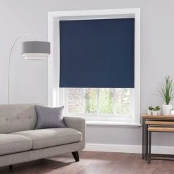 Dunelm Luna Navy Blackout Roller Blind