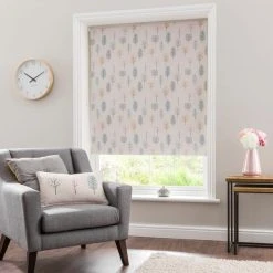 Dunelm Sweet Trees Pink Blackout Roller Blind