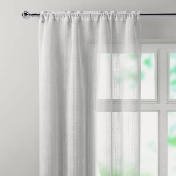 Dunelm Camden White Slot Top Single Voile Panel