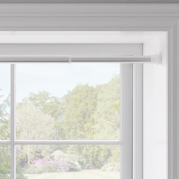 Dunelm Easy Fit 60 Second Satin Silver Extendable Tension Curtain Pole Dia. 19/22mm