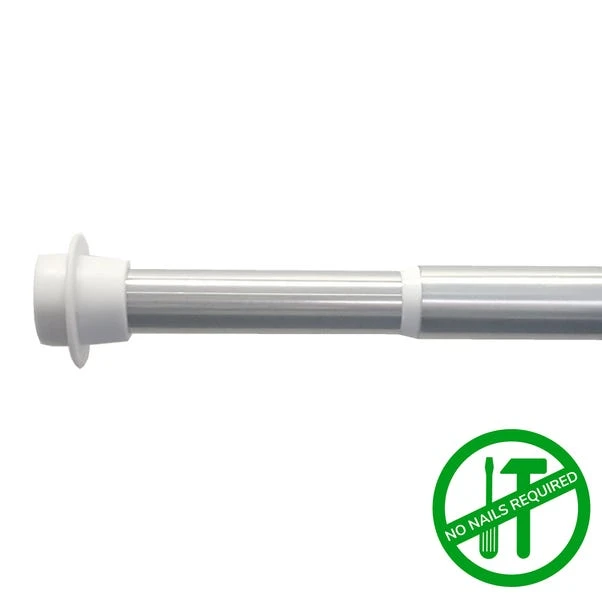 Dunelm Easy Fit 60 Second Satin Silver Extendable Tension Curtain Pole Dia. 19/22mm - Image 6