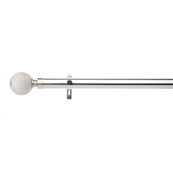 Dunelm Studded Ball Satin Steel Eyelet Curtain Pole Dia. 28mm - Image 2