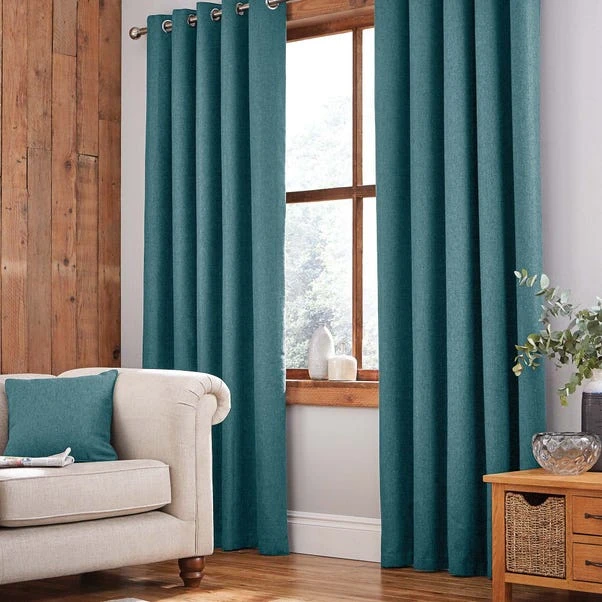 Dunelm Jennings Peacock Thermal Eyelet Curtains - Image 2