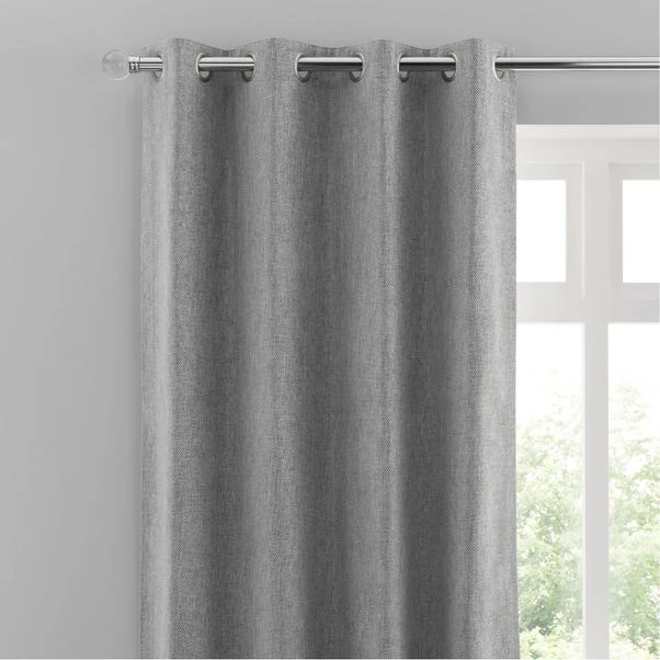 Luxury Collection Oxford Dove Grey Chenille Eyelet Curtains