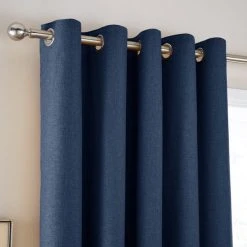 Dunelm Jennings Navy Thermal Eyelet Curtains
