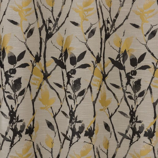 Dunelm Zen Gold Jacquard Eyelet Curtains - Image 3