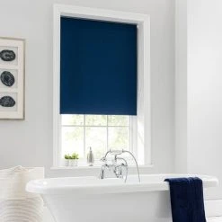 Dunelm Navy Blackout Moisture Resistant Roller Blind