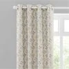 Luxury Collection Fleur Floral Jacquard Ochre Eyelet Curtains