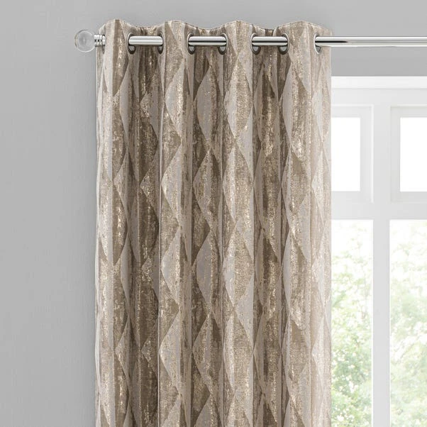 Luxury Collection Luxor Metallic Champagne Eyelet Curtains