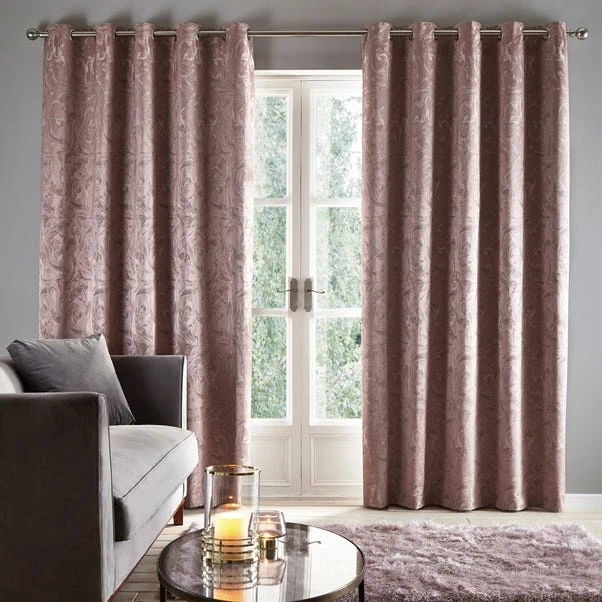 Luxury Collection Diablo Marble Woven Eyelet Curtains - Image 2