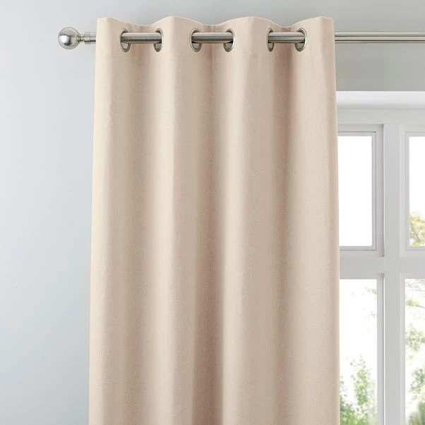 Dunelm Luna Brushed Natural Blackout Eyelet Curtains