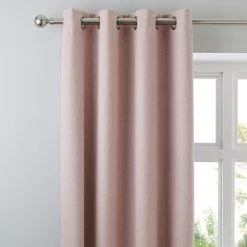 Dunelm Luna Brushed Blush Blackout Eyelet Curtains