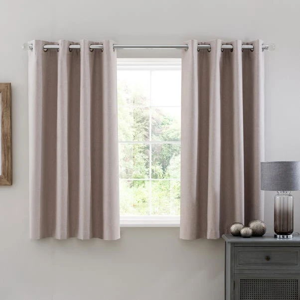 Dunelm Luna Brushed Pebble Blackout Eyelet Curtains - Image 5