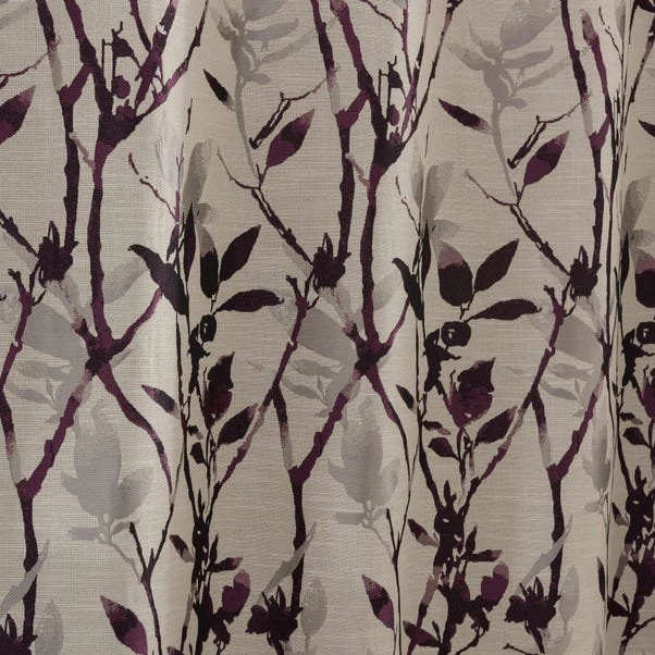 Dunelm Zen Plum Jacquard Eyelet Curtains - Image 3