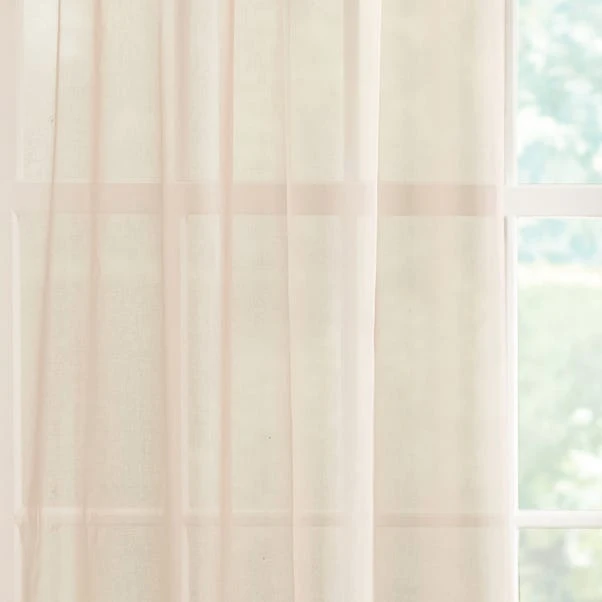 Dunelm Sheer Elegance Blush Tape Top Single Voile Panel - Image 3