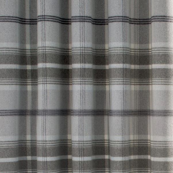 Luxury Collection Highland Check Dove Grey Eyelet Curtains - Image 3
