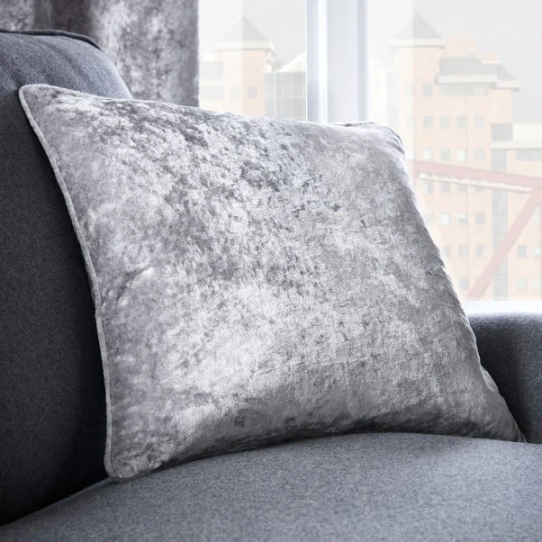 Dunelm Crushed Velour Silver Eyelet Curtains - Image 5