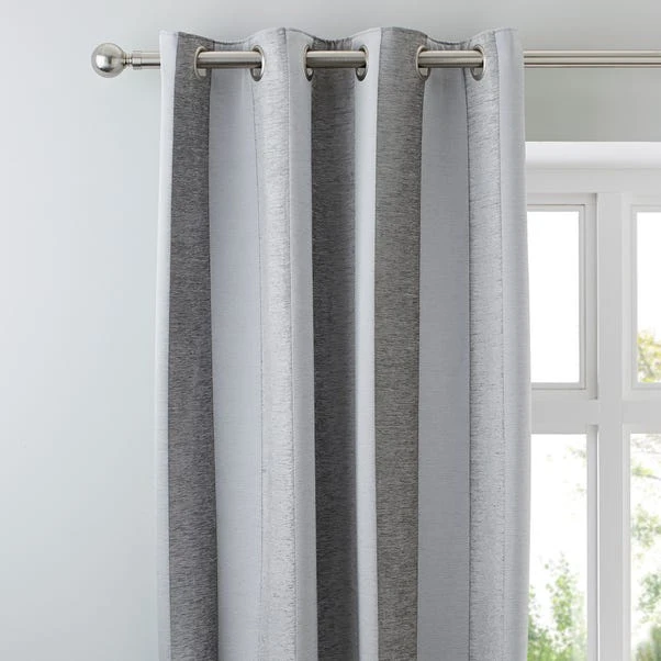 Luxury Collection Parker Grey Chenille Eyelet Curtains