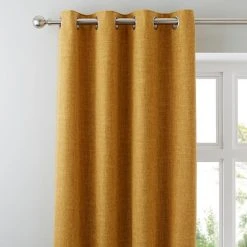 Dunelm Vermont Mustard Eyelet Curtains